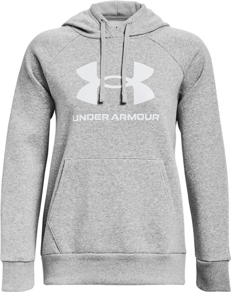 Under Armour UA Rival Fleece Big Logo HD Sportstrøje til kvinder - Grå - Hvid