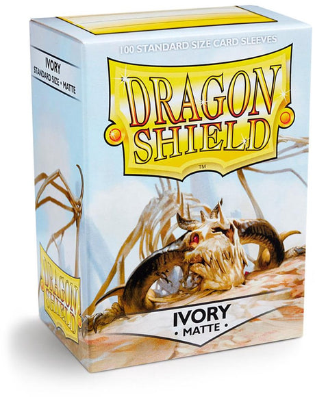 Dragon shield 100 ærmer mat elfenben kortærmer i standardstørrelse