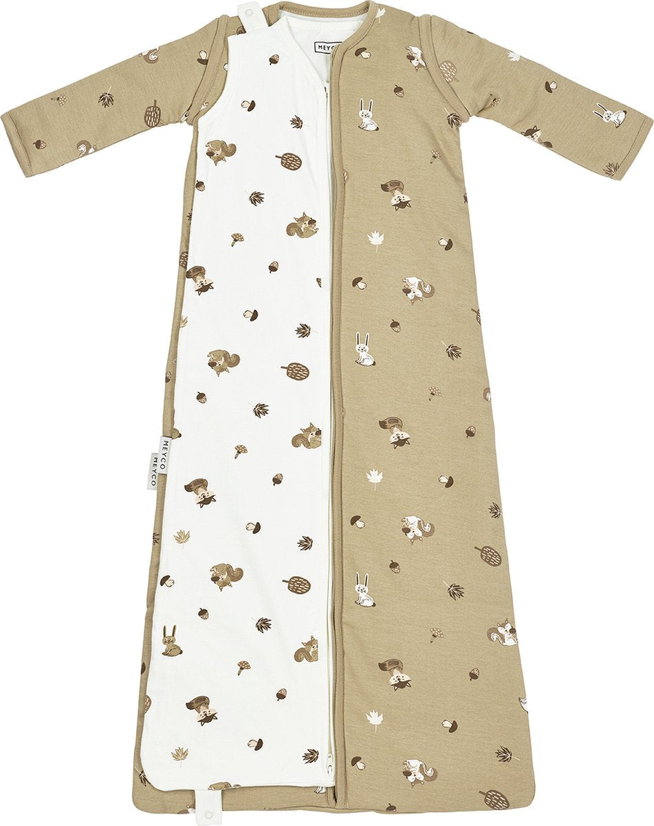 Meyco baby skovdyr baby sovepose 4 sæsoner - sand - 3,0 tog