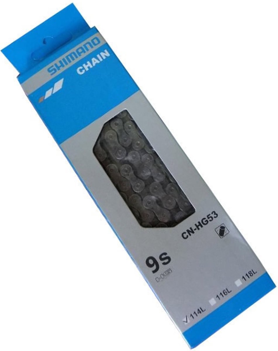 Shimano HG53 cykelkæde - 9-gears - 304g - Sølv