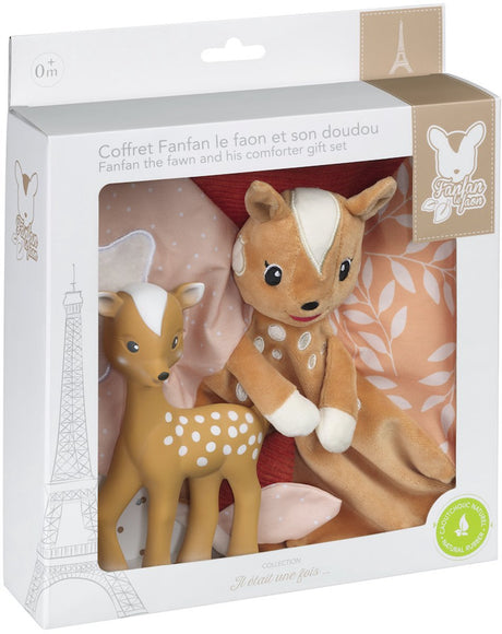 Sophie the giraffe fanfan the hjort gavesæt - inklusive børnelegetøj og blød krammeklud - perfekt barselsgave til babyer