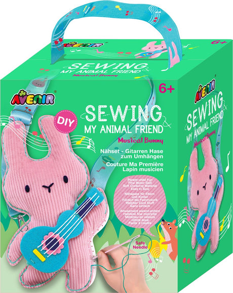 Avenir my animal friend sysæt - kanin med guitar - 17,5x29cm - med justerbar rem - 6 år