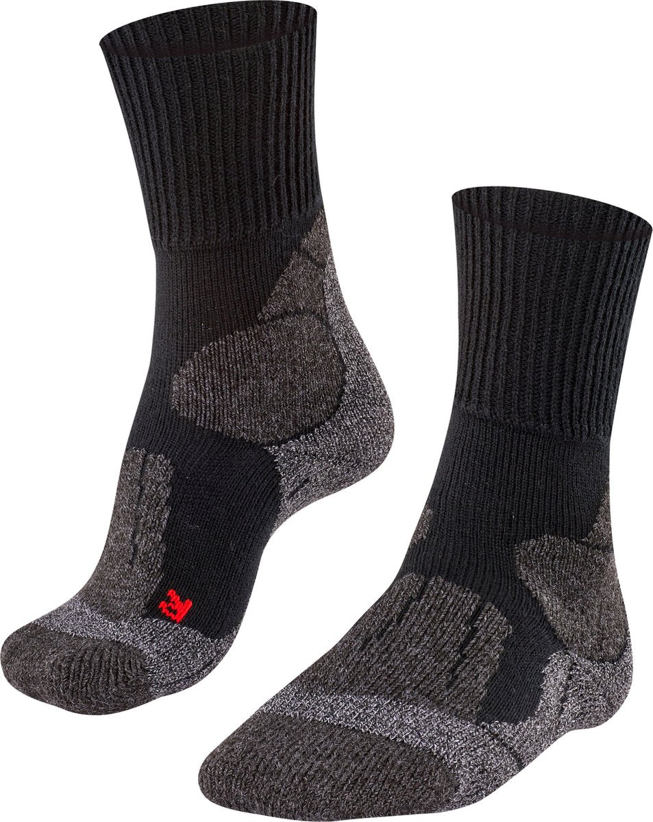 Falke tk1 anti-blister tykt uld funktionsmateriale gåstrømper dame sort - str. 41-42