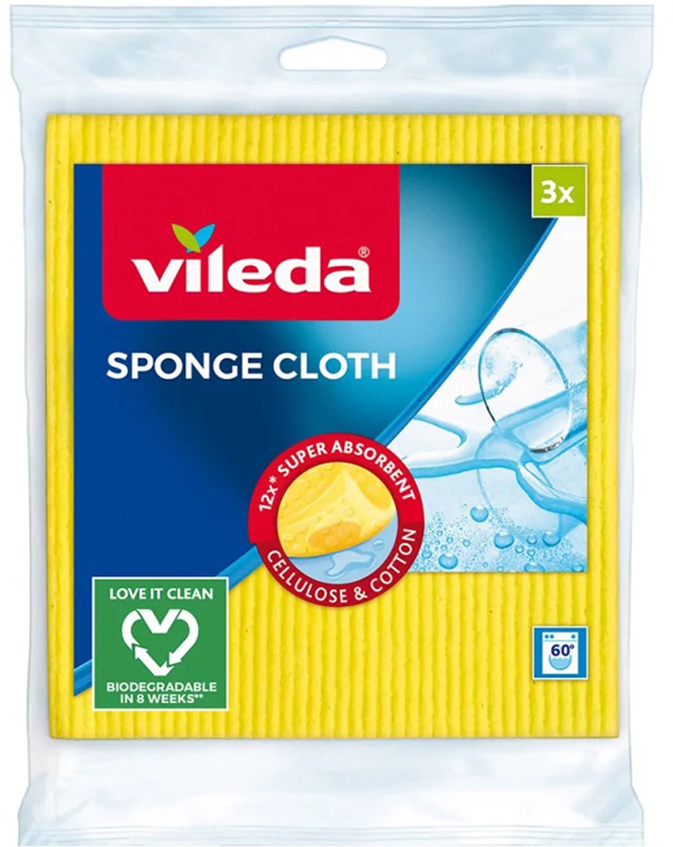 Vileda-serien - svampedug - 7,5x9,5 cm - absorberende - farverig