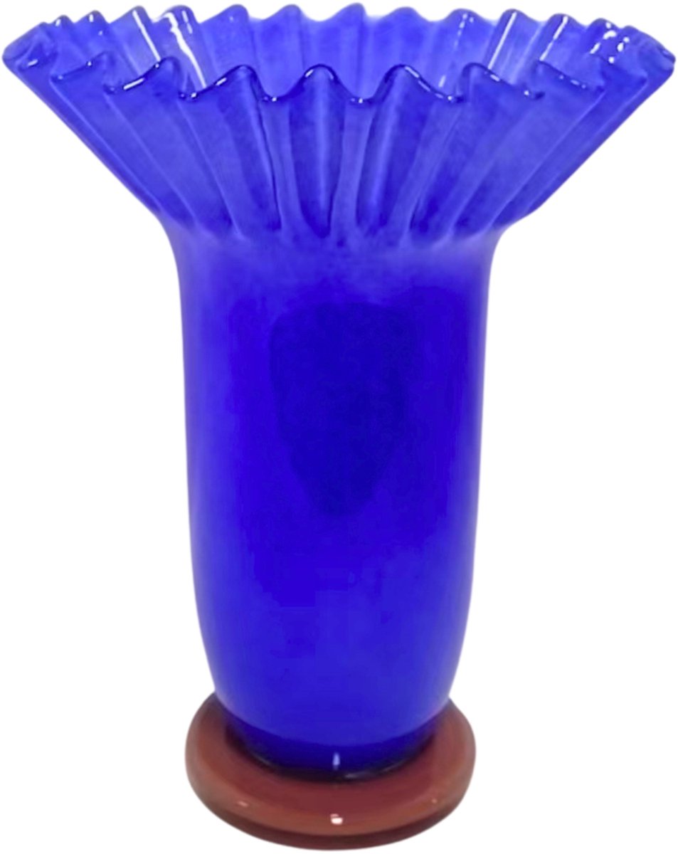 Hd collection vaas glas blauw 26.5x26.5x33cm