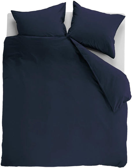 Ambiante cotton uni dekbedovertrek - effen - tweepersoons - 200x200 220 - donker blauw