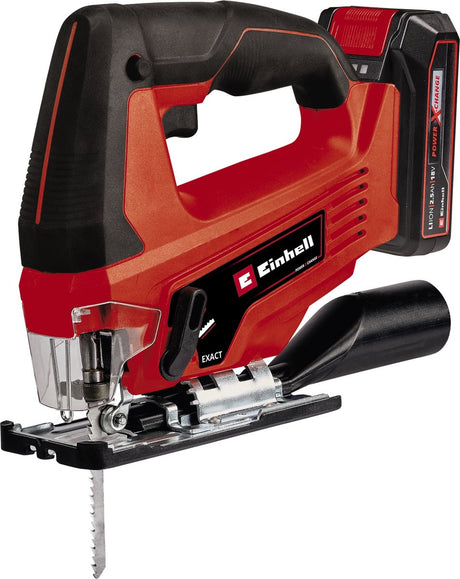 Einhell akku stiksav tc-js 18 li kit - power x-change - 18 v li-ion - slaghøjde: 20 mm - geringssnit: max. 45° - inkl. 5 savklinger - inkl. 2,5 ah batteri og 1x oplader