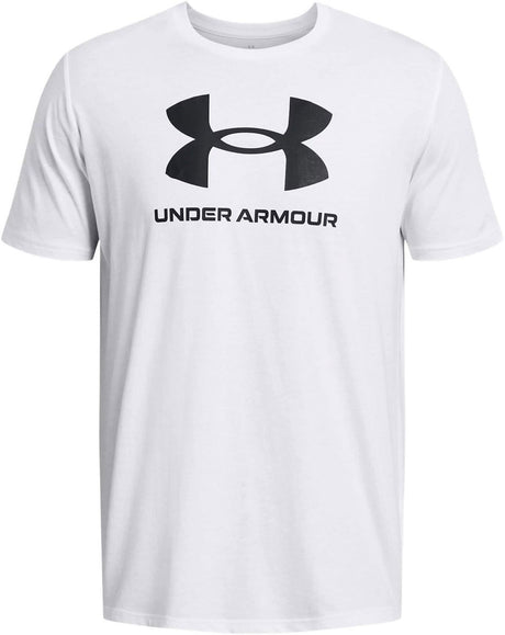 Under armour ua sportstyle logo update ss-wht heren sportshirt - wit - zwart s