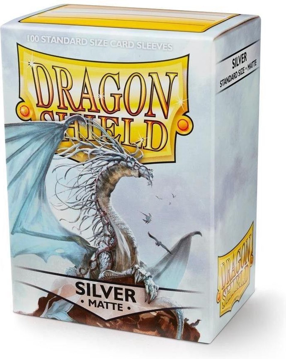 Dragonshield dragon shield - kortomslag i standardstørrelse sølvmat 100x