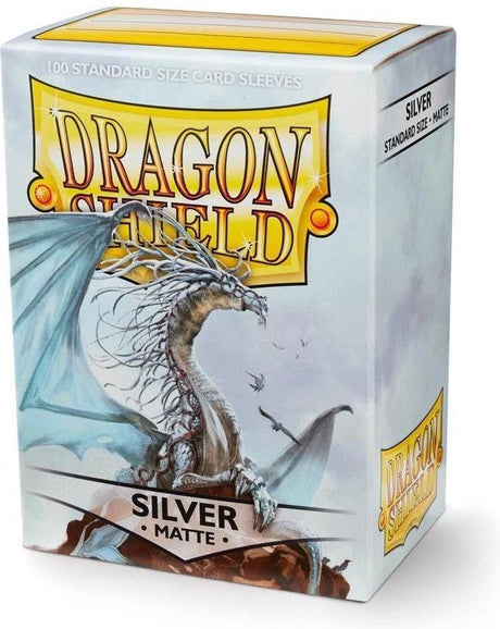 Dragonshield dragon shield - kortomslag i standardstørrelse sølvmat 100x
