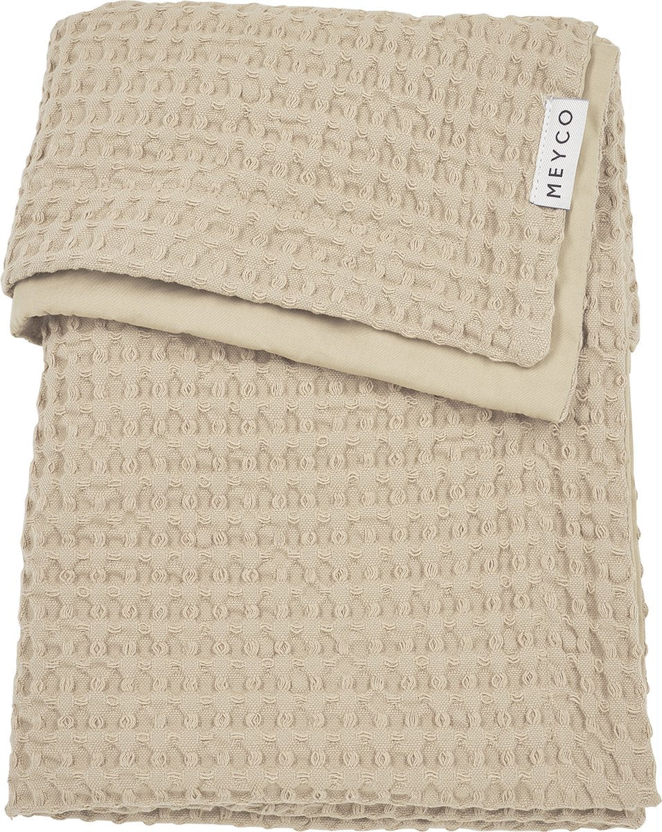 Meyco baby vaffel bomuldstæppe - sand - 75x100cm - 1,0 sammen