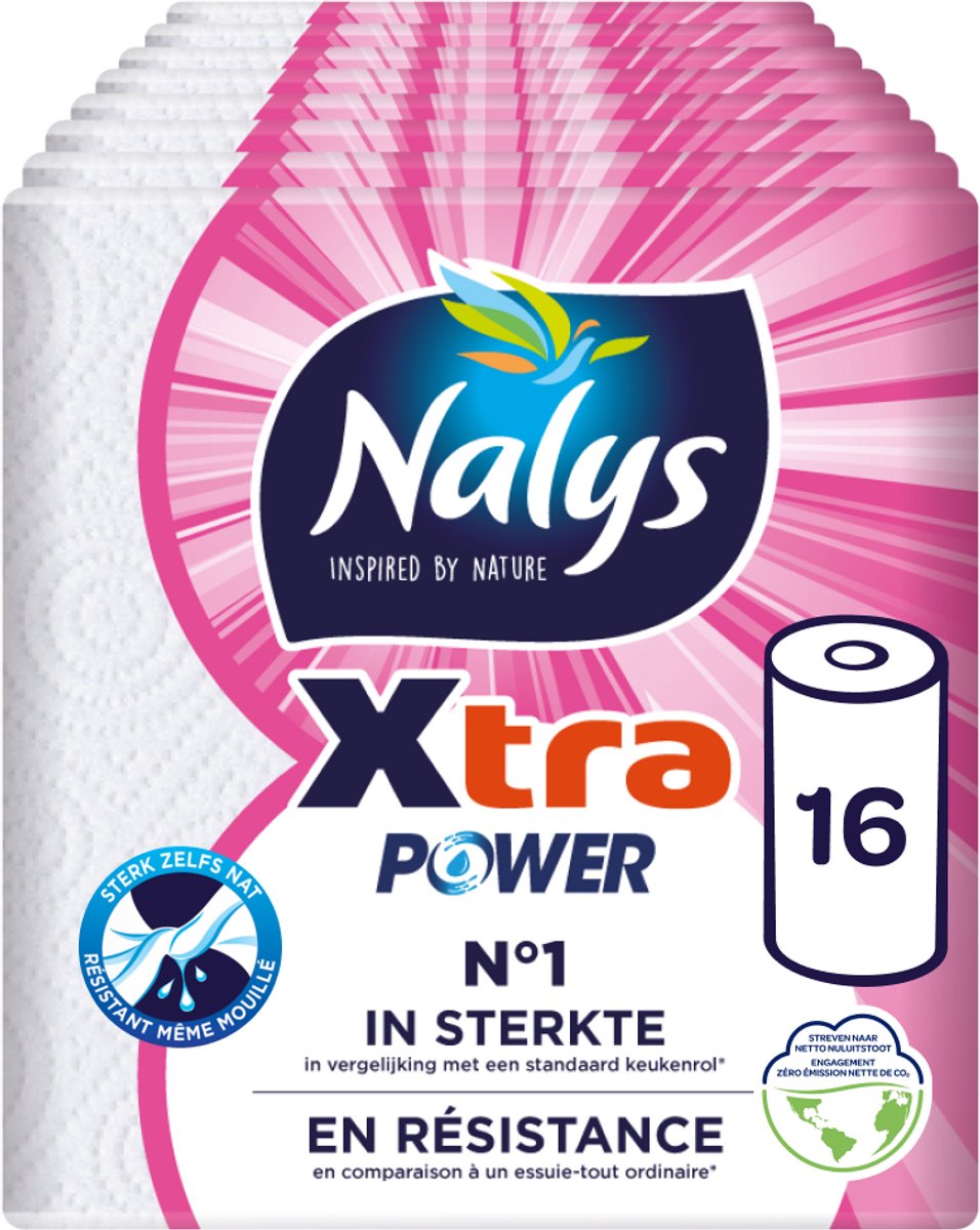Nalys xtra power køkkenpapir - 16 ruller - ekstra stærk - værdipakke