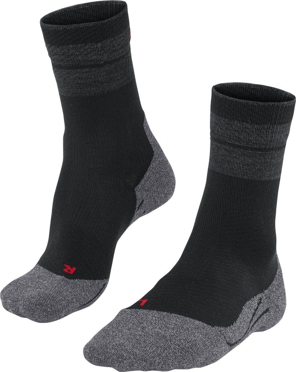 Falke tk stabiliserende anti-blister tykt uld funktionsmateriale gåstrømper dame sort - str. 35-36