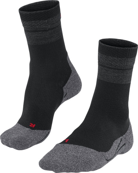 Falke tk stabiliserende anti-blister tykt uld funktionsmateriale gåstrømper dame sort - str. 35-36