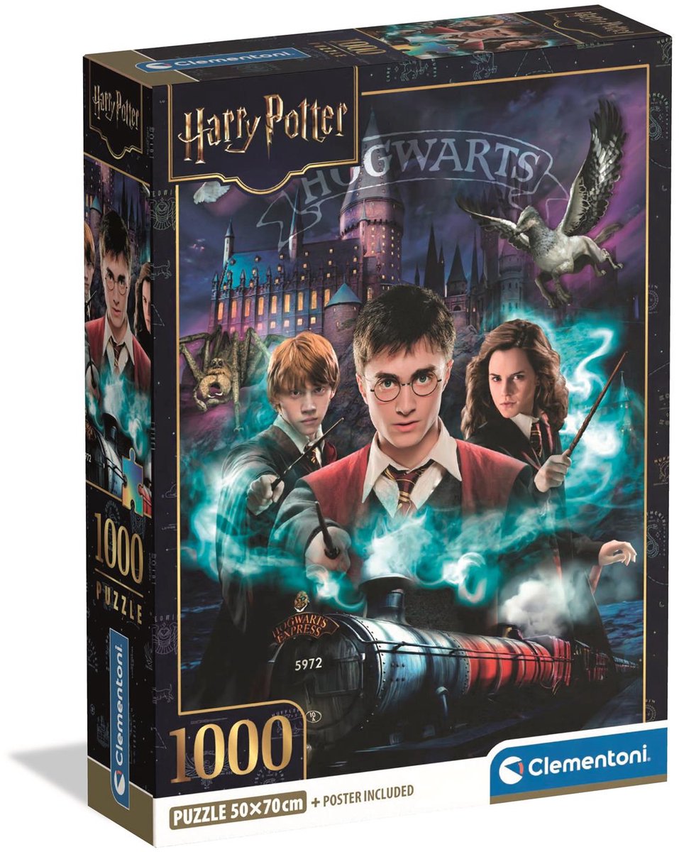 Clementoni - puslespil - 1000 brikker - harry potter - kompakt æske