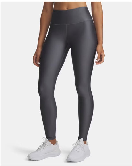 Under armour tech hirise leggings-grå sportsbukser til kvinder - castlerock - sorte