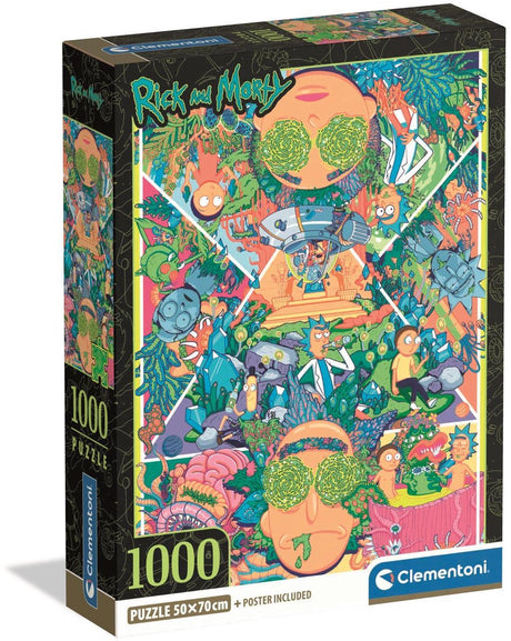 Clementoni puslespil rick morty 2 - 1000 brikker tegneseriepuslespil.