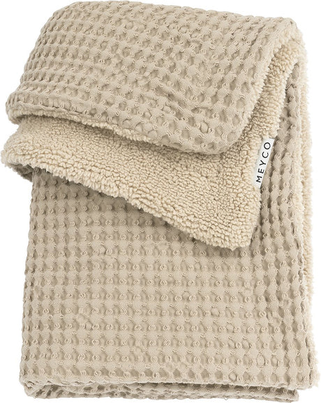 Meyco baby vaffel bamsetæppe - sand - 75x100cm - 2,0 tom