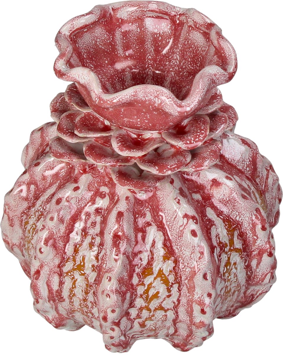 Hd collection vaas stoneware roze 22x22x24,5cm