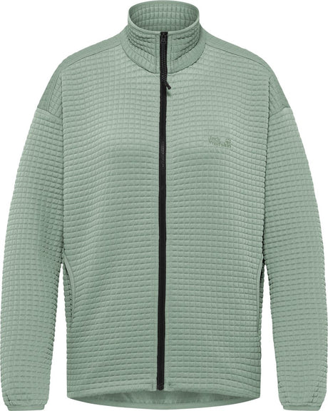 Jack wolfskin mogari fleecejakke dame - lang lynlås fleece dame - grøn zinnia