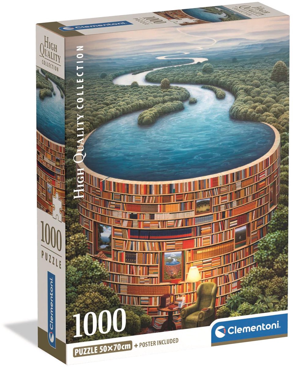 Clementoni - puslespil - 1000 brikker - bibliolady - puslespil for voksne - samling af høj kvalitet