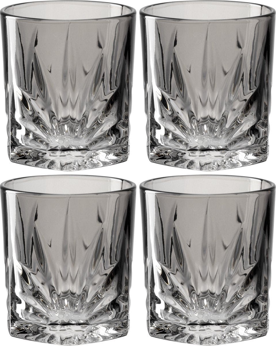 Leonardo whiskyglas 330ml grå capri - sæt med 4 stk