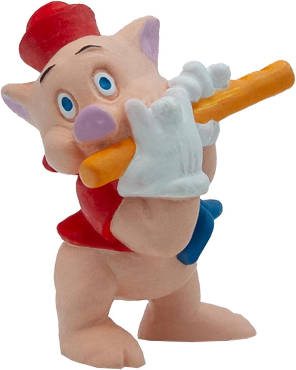 Bullyland 12490 – Disney legefigur de tre små grise med fløjte – naturtro og detaljeret design – ideel som kagefigur, samlerobjekt eller munter gave til børn fra 3 år og ældre