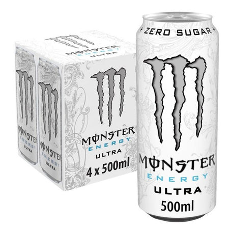 Monster ultra hvid dåse 0,5 liter 4-pak (6 stk.)
