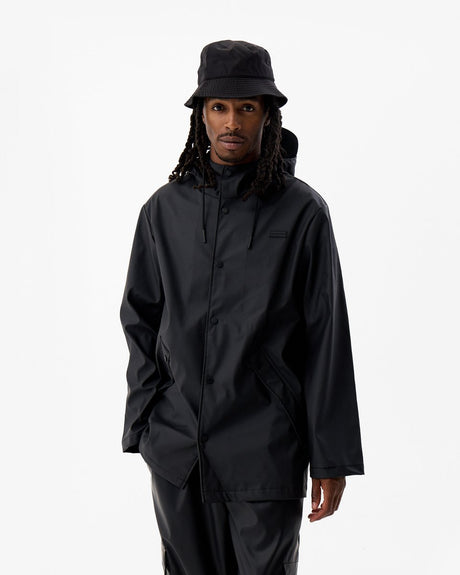 Hunter pu regnfrakke unisex regnfrakke - sort