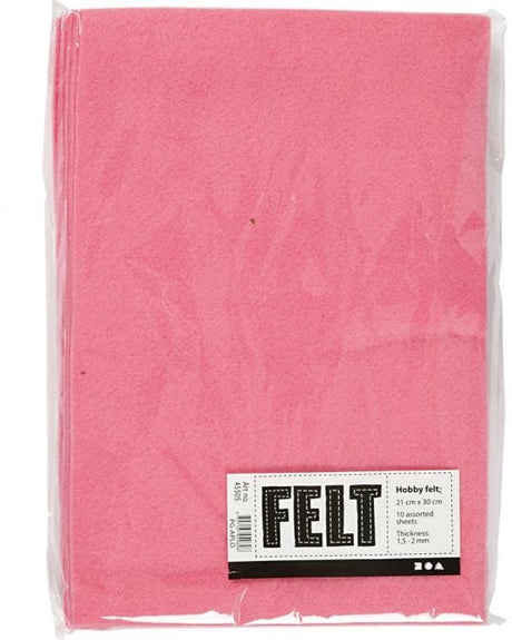 Creativ firma hobbyfilt pink A4, 10 ark