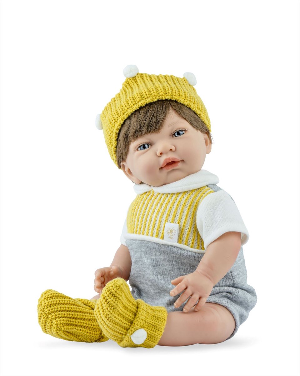 Marina pau marina - pau dukke sød baby efterår 42cm - legetøjsdukke multicolor.