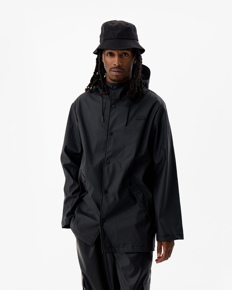 Hunter pu regnfrakke unisex regnfrakke - sort