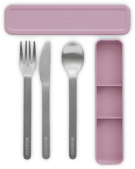 Brabantia make take bestiksæt - to go - 3-delt - lilla pink