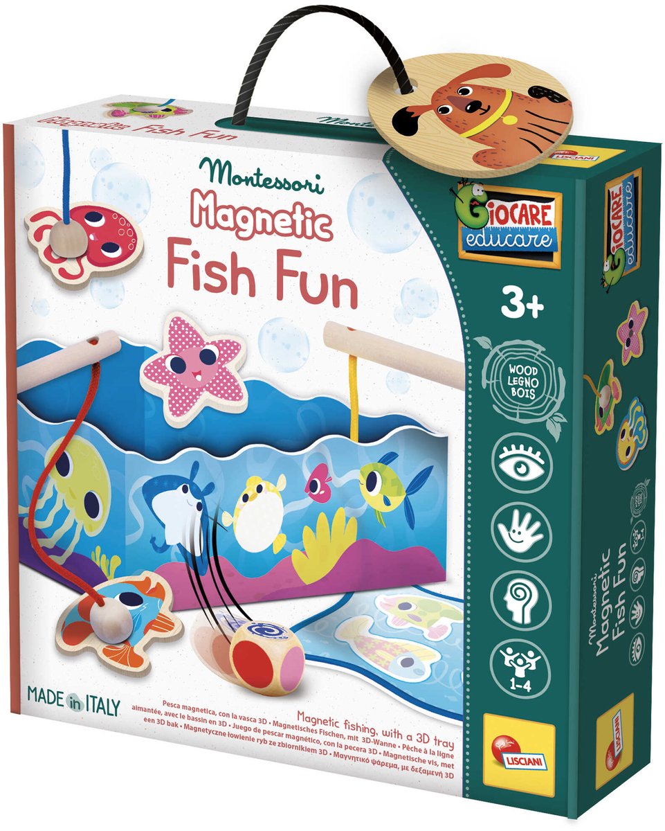 Lisciani montessori baby wood magnetisk fisk sjov