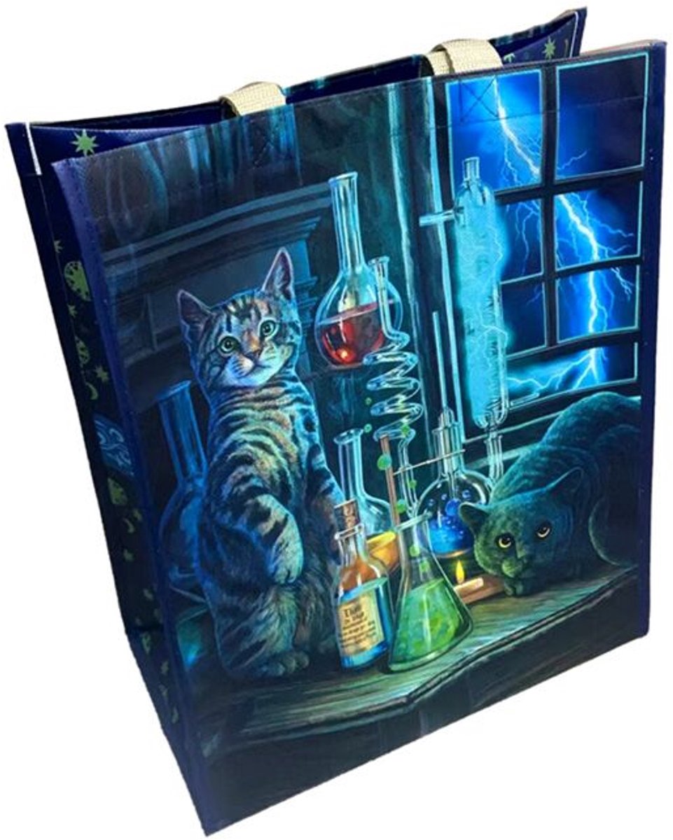 Puckator indkøbstaske shopper - lisa parker - jekyll og hyde katte - bæredygtig - 33x39x17cm