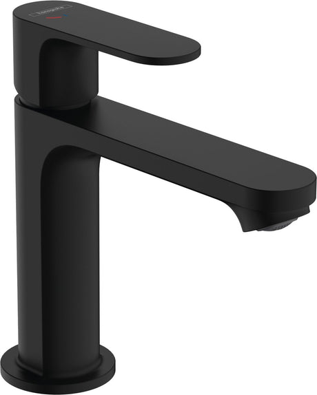 Hansgrohe rebris s - håndvaskarmatur - etgrebsbetjening - kølig start energibesparelse - ecosmart+ vandbesparelse - med pop-up spild - 110 mm størrelse - mat sort