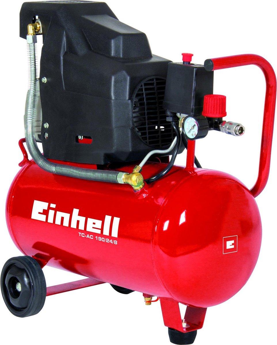Einhell el-kompressor tc-ac 190 24 8 - 1500 w - 8 bar - 24 l tank - sugekapacitet: 165 l min - oliesmurt