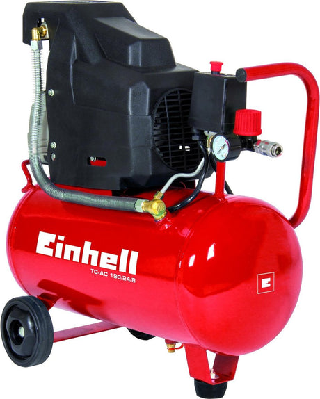 Einhell el-kompressor tc-ac 190 24 8 - 1500 w - 8 bar - 24 l tank - sugekapacitet: 165 l min - oliesmurt