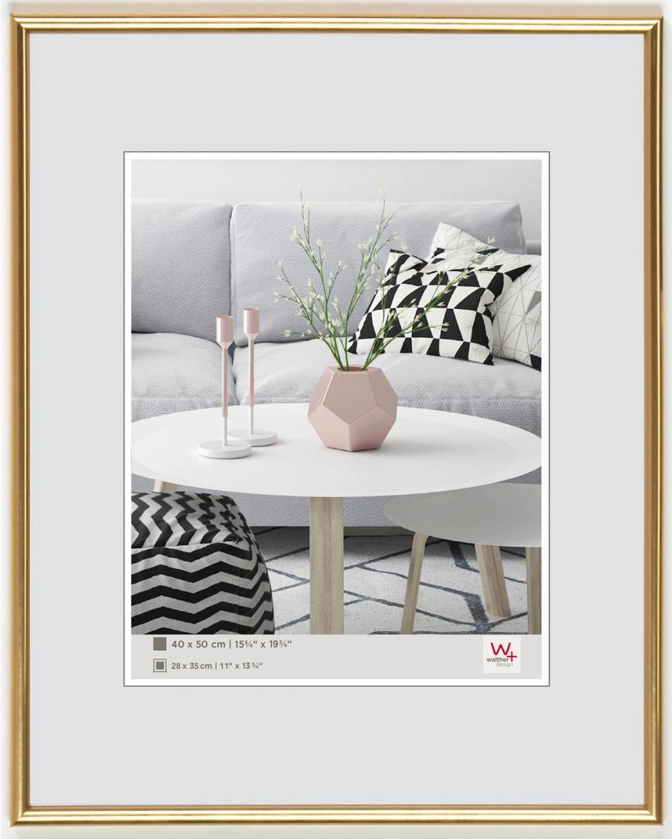 Walther galeria - plastramme - fotostørrelse 40x60 cm - metallisk guld