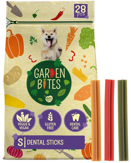 Havebid duvoplus - tandsticks hundesnacks - hundegodbidder - vegetarisk glutenfri - små 28 stk.