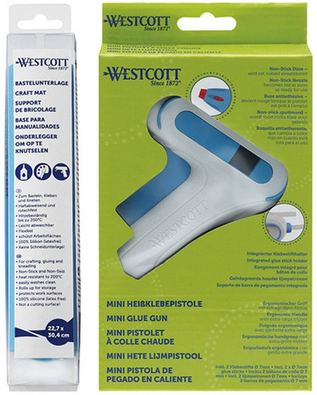 Westcott limpistol - sæt med limstifter og håndværksmåtte - ac-e16758-b