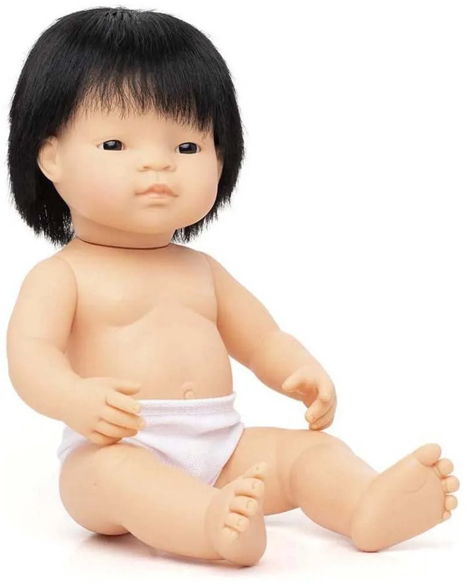 Miniland dukke - asiatisk drengedukke 38cm - med vanilje duft - 10 måneder