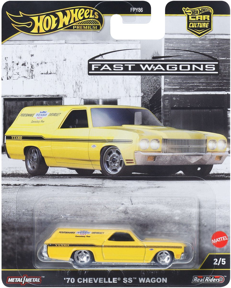 Hot wheels 70 chevelle ss vogn, bil, 3 år, metal, gul