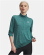 Under armour tech 1 2 zip-twist-grn sportstrøje til kvinder - stativ grøn - hvid