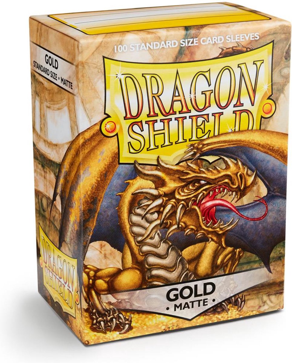 Dragonshield drageskjold – kortlommer i standardstørrelse guld mat 100x