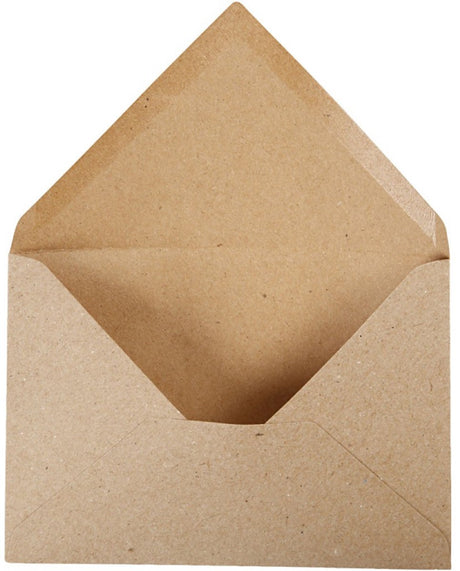 Creativ company genbrugskonvolut, kuvertstørrelse 11,5x16 cm, 120 gr, natur, 50 stk. 1 æske