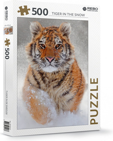 Rebo productions legpuzzel tiger in the snow 500 stukjes