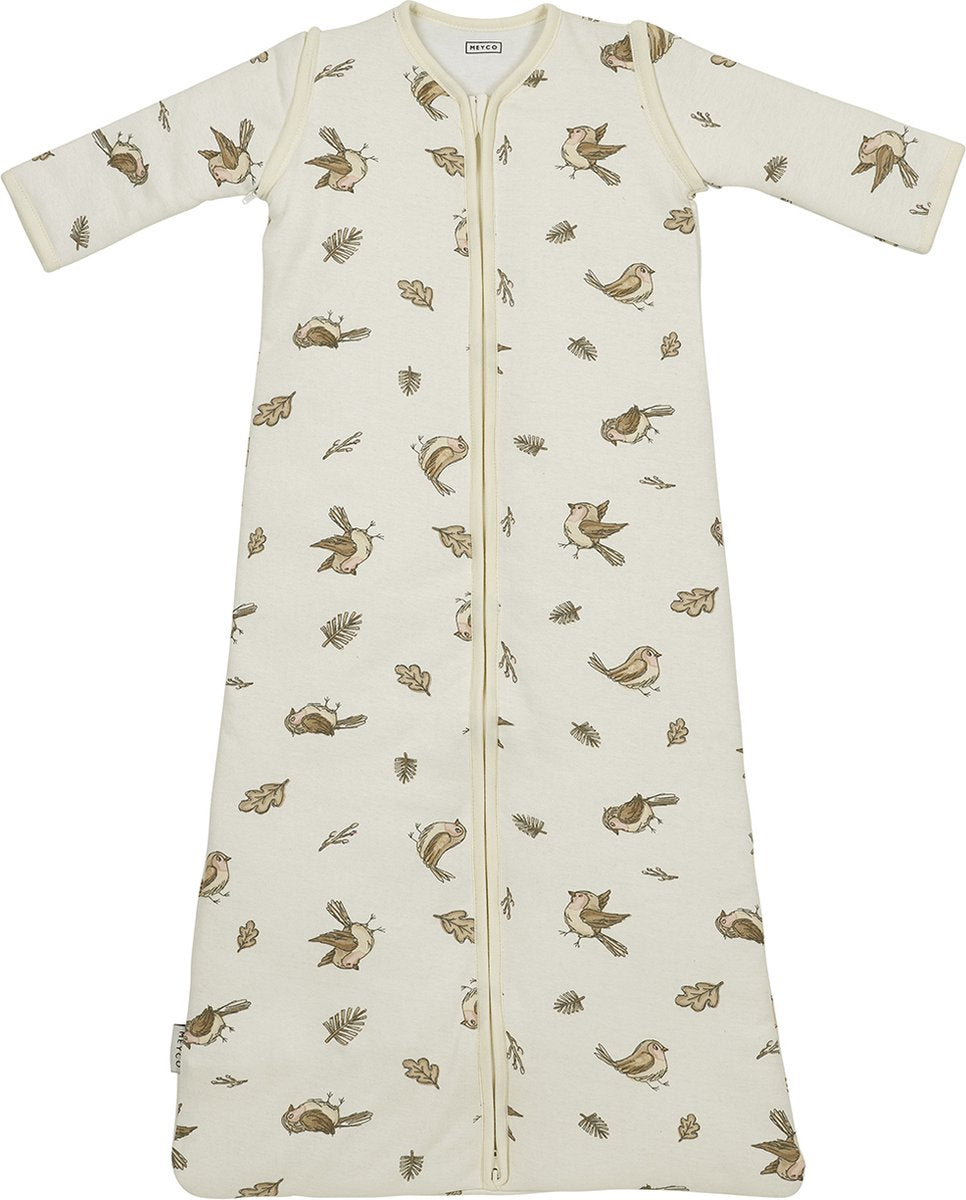 Meyco baby robin baby sovepose med ærmer med lynlås - flerfarvet - 70 cm - 2,5 tom
