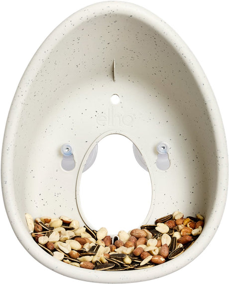 Elho essential raamvoederhuis voor vogels - 100% gerecycled plastic - l 9.8 x b 19.1 x h 24.6 cm - fibrous grey