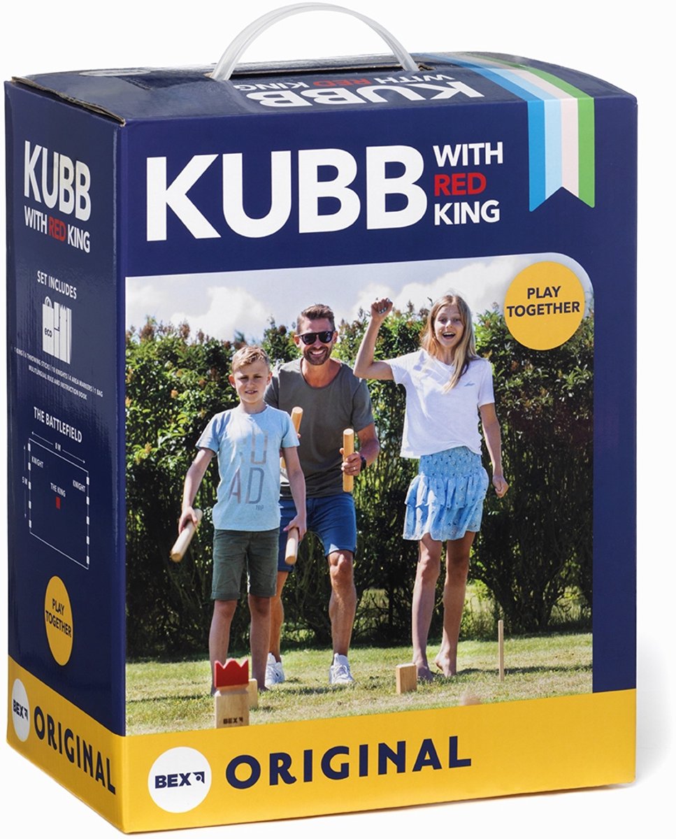 Bex kubb originalt gummitræ med rød konge